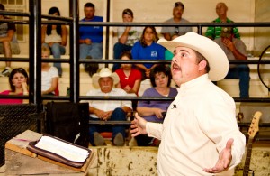 Pastor Nate delivers the message.