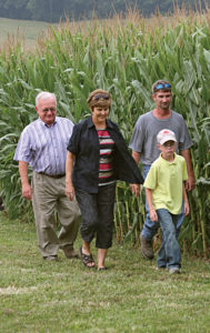 David, Brent, Dylan and Kathy, Dylan’s grandmother, on the farm.