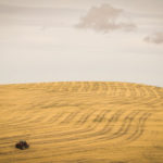 Tractor farming the hills of the Palouse region